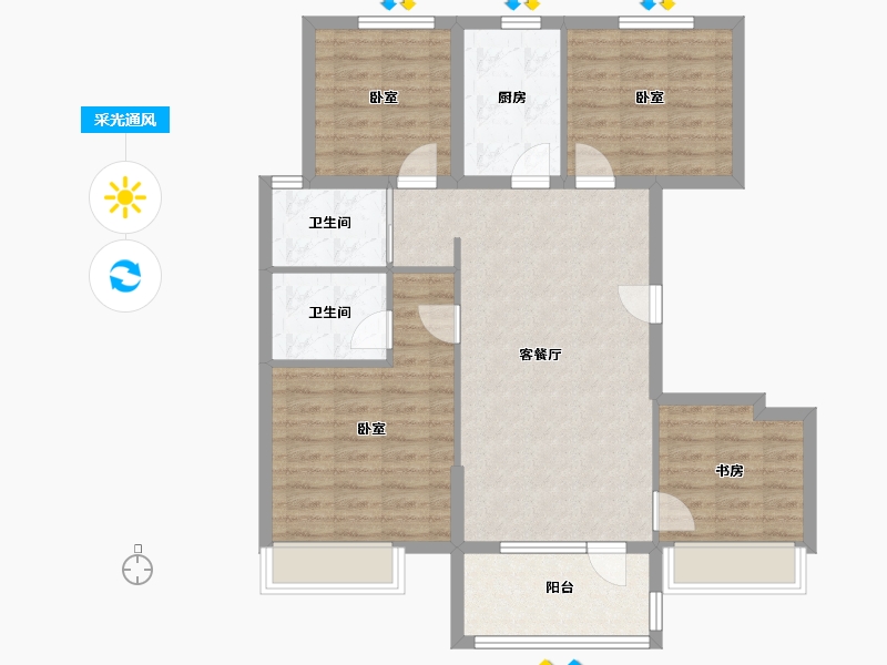 山东省-潍坊市-碧桂园凤翔府-94.40-户型库-采光通风