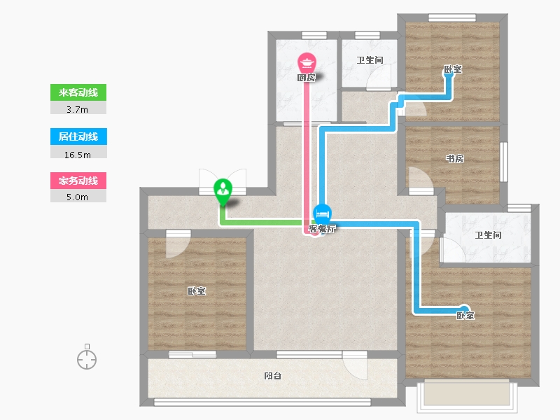 山东省-潍坊市-中南熙悦-104.00-户型库-动静线