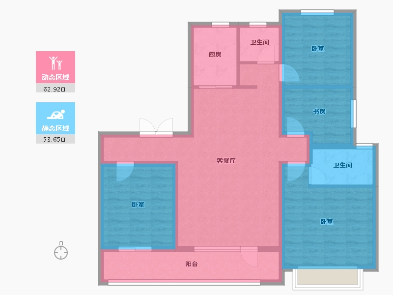 山东省-潍坊市-中南熙悦-104.00-户型库-动静分区