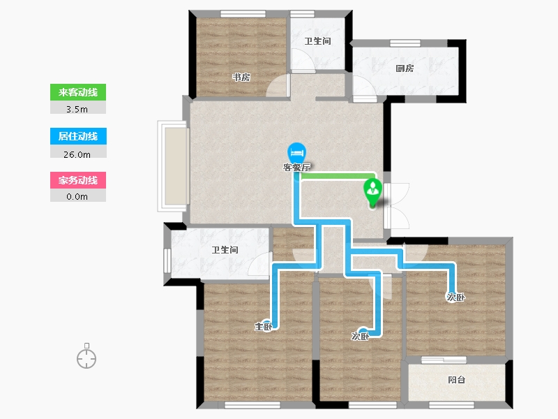 浙江省-温州市-多弗奥林匹克花园-104.00-户型库-动静线