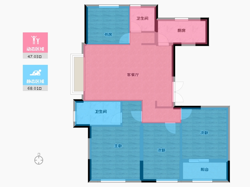 浙江省-温州市-多弗奥林匹克花园-104.00-户型库-动静分区