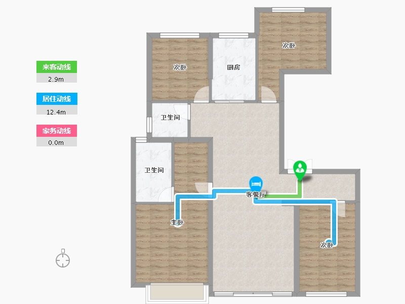 陕西省-西安市-绿城西安全运村-114.40-户型库-动静线