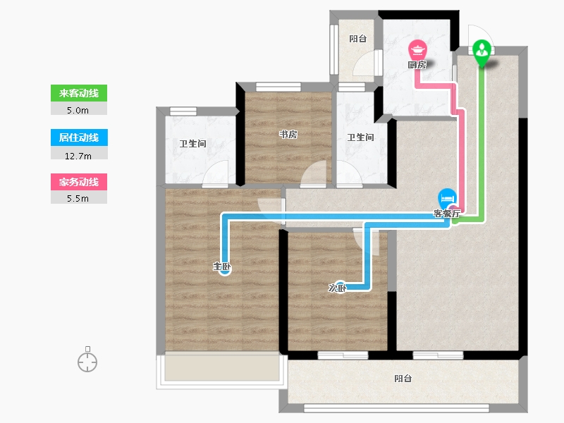 浙江省-温州市-凯迪新城博科园-84.00-户型库-动静线