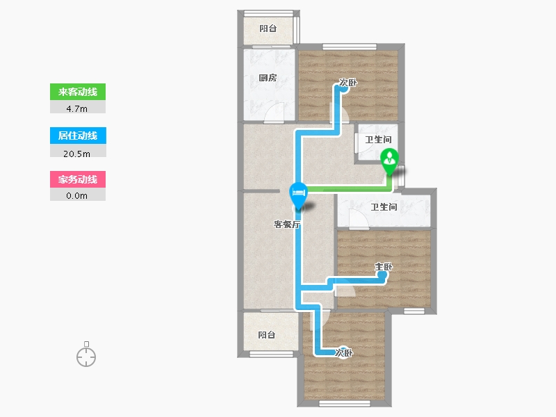 北京-北京市-迎喜家园-211号楼-80.00-户型库-动静线