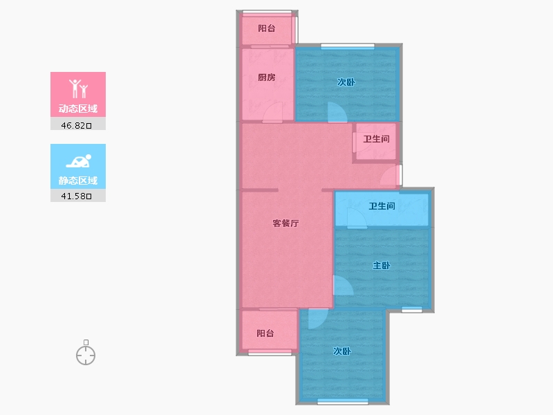 北京-北京市-迎喜家园-211号楼-80.00-户型库-动静分区