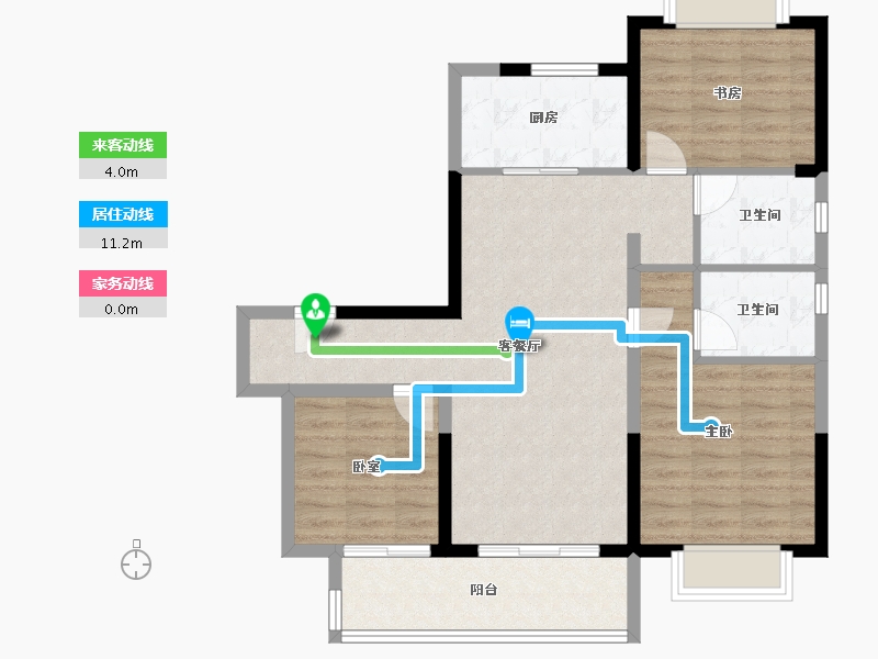 江苏省-无锡市-碧桂园南光城-86.87-户型库-动静线