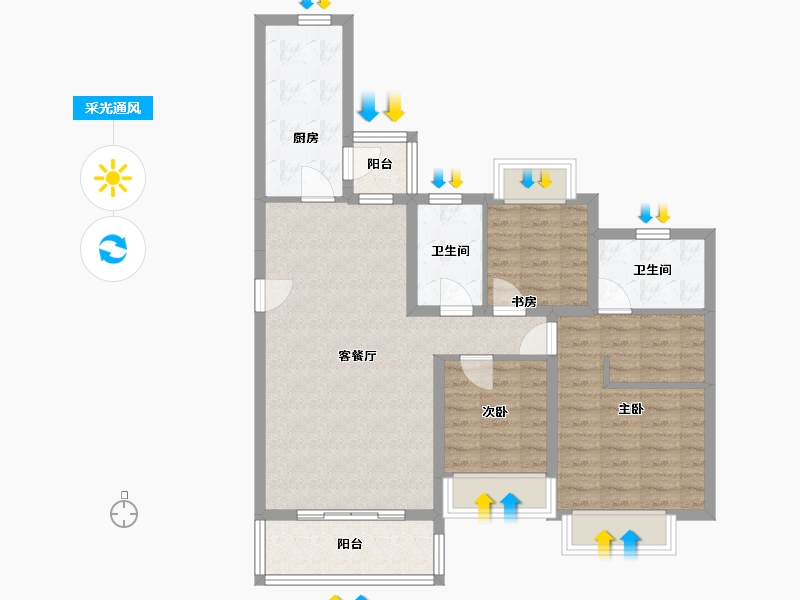 广东省-揭阳市-悦龙台-108.35-户型库-采光通风