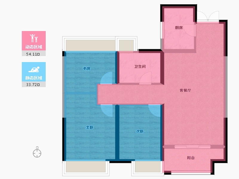 陕西省-西安市-白桦林溪-78.48-户型库-动静分区