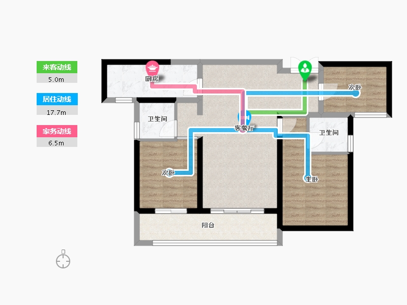 陕西省-西安市-御锦城澜轩-79.33-户型库-动静线