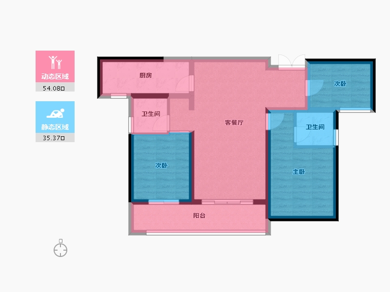 陕西省-西安市-御锦城澜轩-79.33-户型库-动静分区