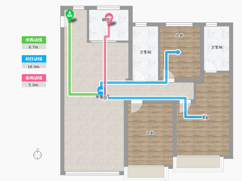 陕西省-西安市-绿城西安全运村-96.00-户型库-动静线