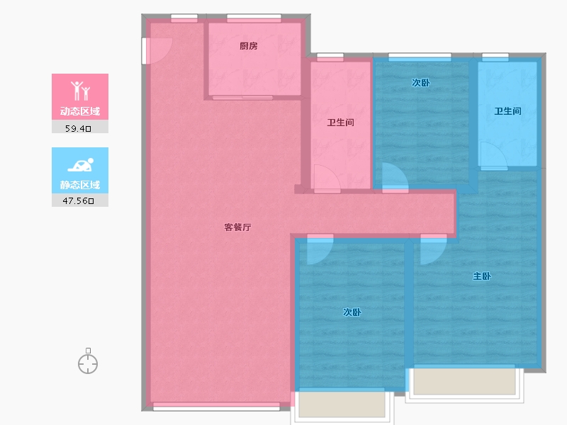 陕西省-西安市-绿城西安全运村-96.00-户型库-动静分区