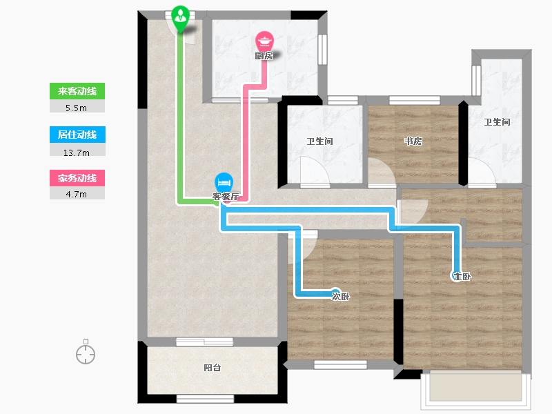 浙江省-温州市-多弗奥林匹克花园-79.20-户型库-动静线