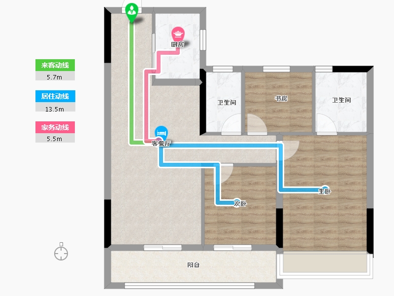 浙江省-温州市-悦珑府-84.00-户型库-动静线