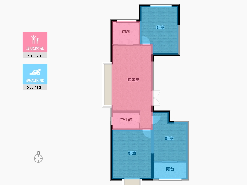 山东省-潍坊市-金庆盛世春天-84.80-户型库-动静分区