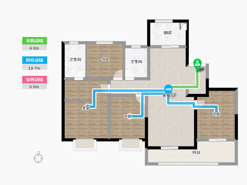 浙江省-绍兴市-亚厦东麟府-116.24-户型库-动静线