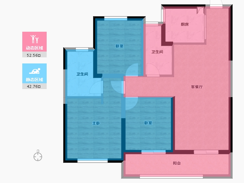 浙江省-绍兴市-亚厦东麟府-84.50-户型库-动静分区