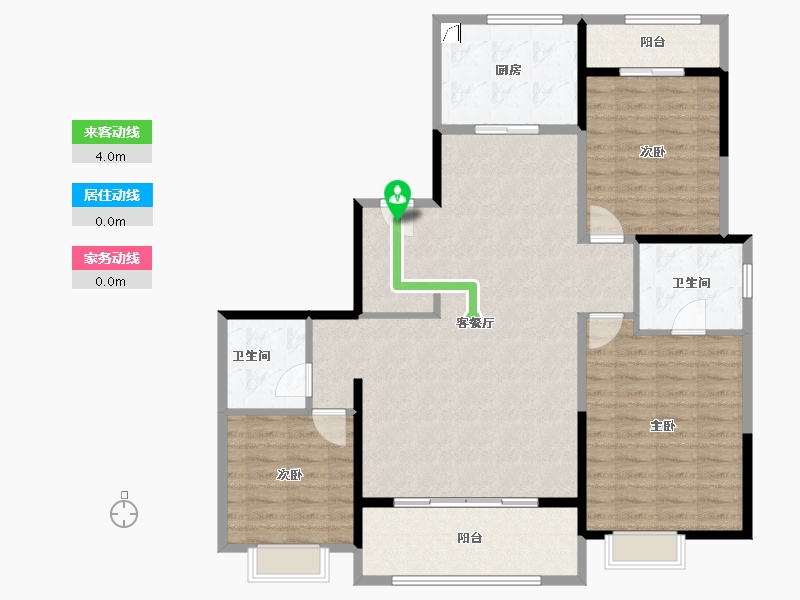 陕西省-咸阳市-陕建沣渭壹号院-111.78-户型库-动静线