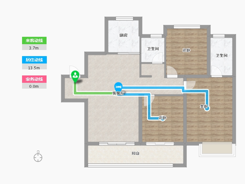 江苏省-无锡市-美的爱情云筑-92.87-户型库-动静线