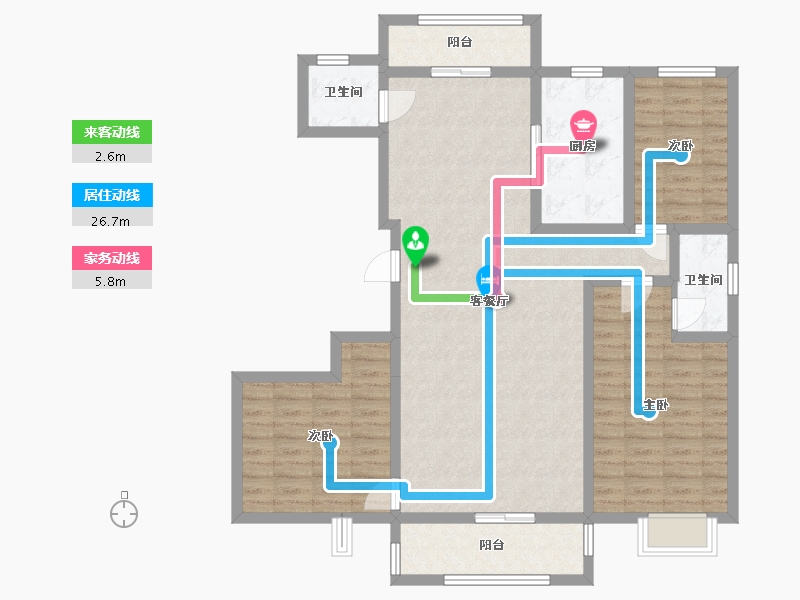 甘肃省-平凉市-中天幸福城-124.00-户型库-动静线