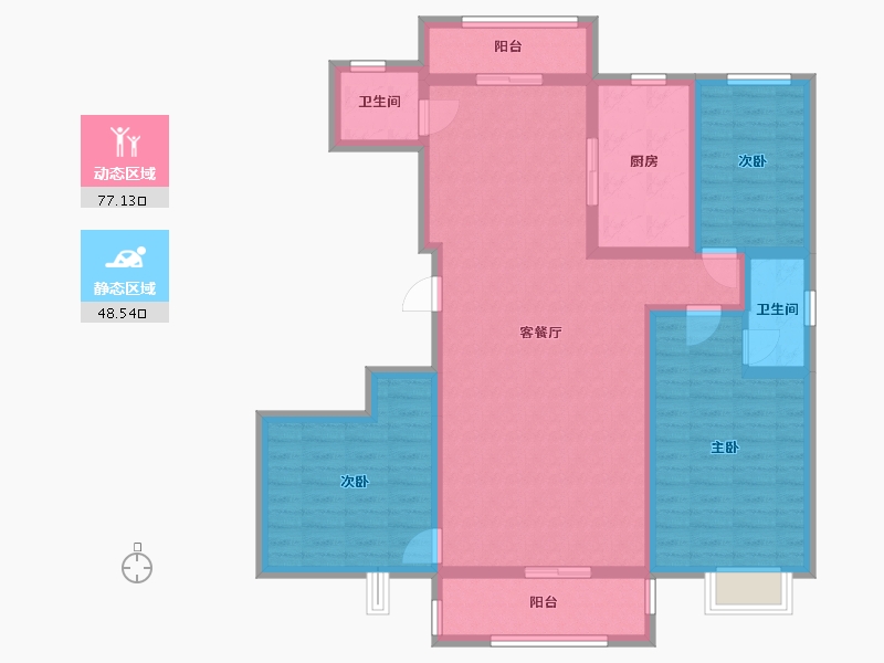 甘肃省-平凉市-中天幸福城-124.00-户型库-动静分区