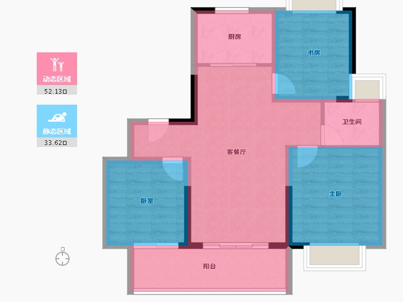 江苏省-无锡市-碧桂园南光城-76.77-户型库-动静分区