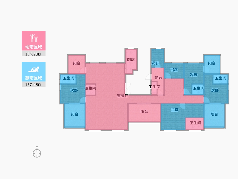 陕西省-西安市-白桦林溪-266.00-户型库-动静分区