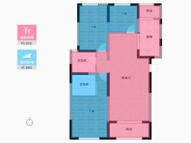 陕西省-西安市-滋水朝阳-95.25-户型库-动静分区