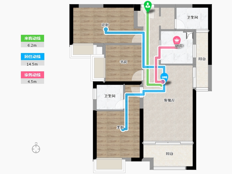 湖南省-长沙市-长房·云尚公馆-82.15-户型库-动静线