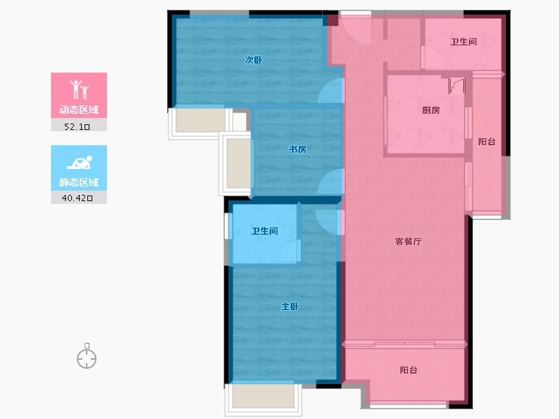 湖南省-长沙市-长房·云尚公馆-82.15-户型库-动静分区