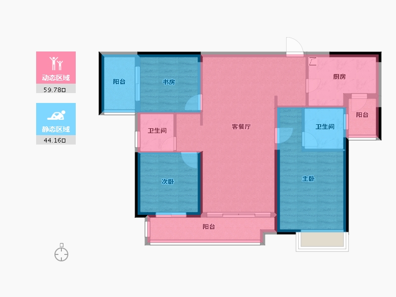 湖南省-长沙市-长房·云尚公馆-93.01-户型库-动静分区