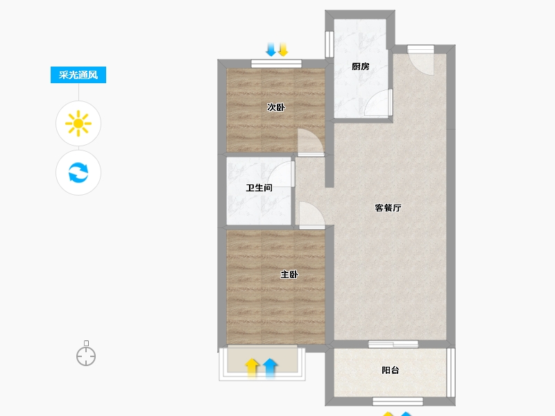 河北省-邯郸市-保利-66.00-户型库-采光通风