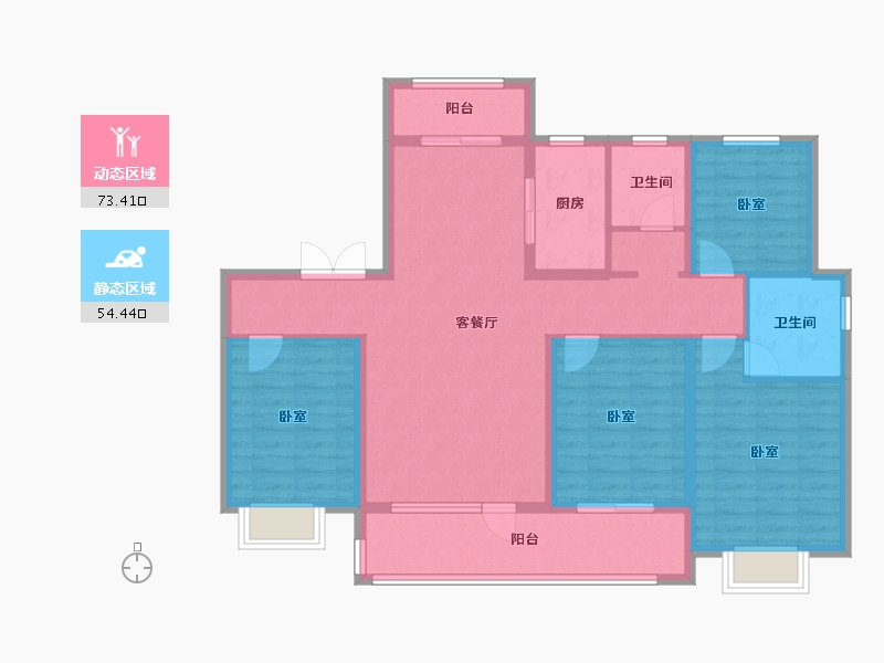 山东省-潍坊市-中南保利樾府-114.39-户型库-动静分区