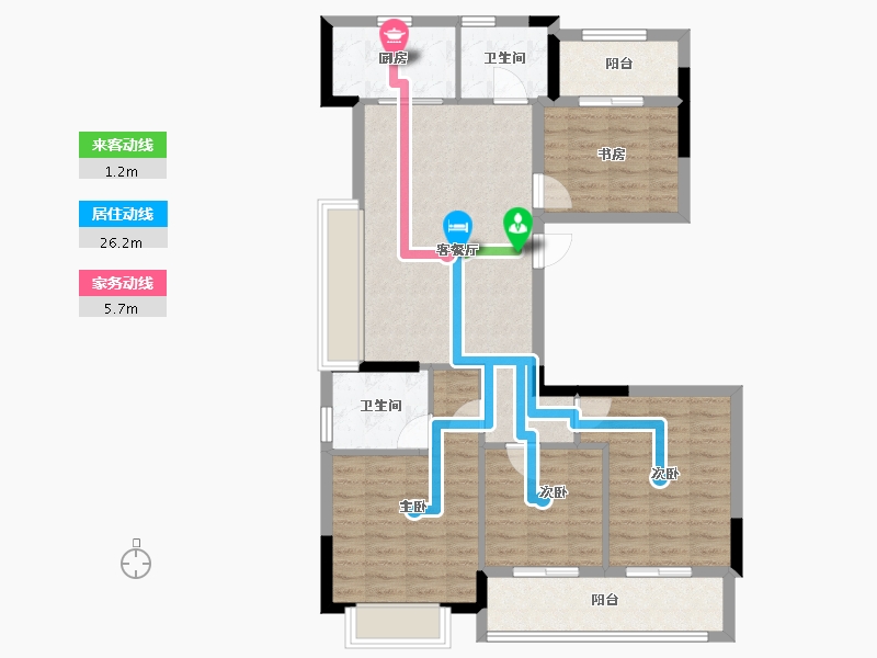 浙江省-温州市-九玥府-95.20-户型库-动静线