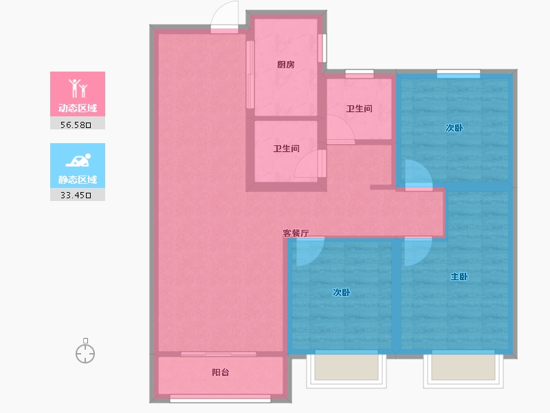 陕西省-西安市-远洋御山水-79.87-户型库-动静分区