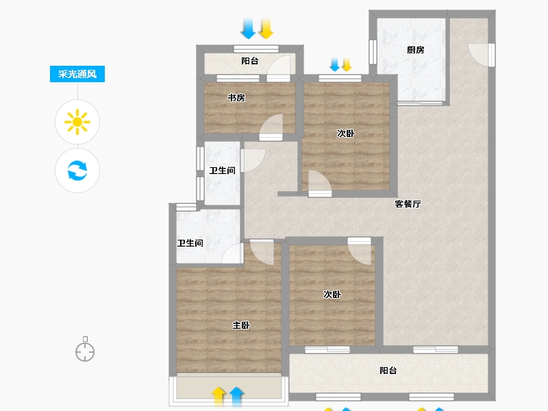 浙江省-温州市-红星温州天铂-99.20-户型库-采光通风