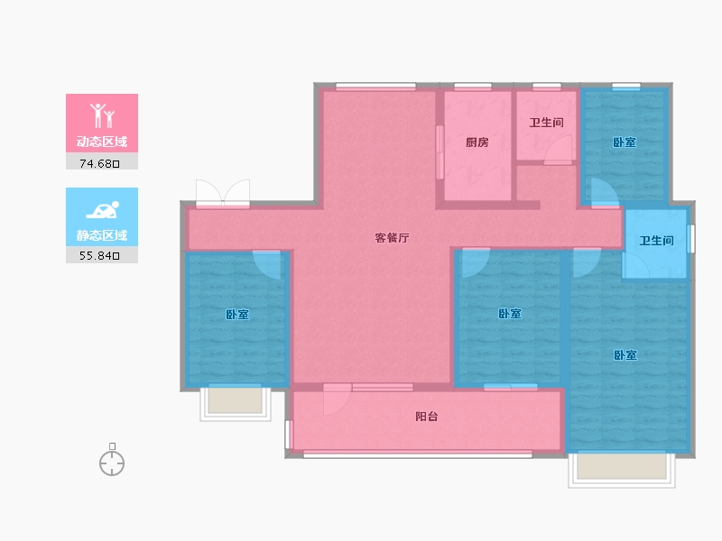 山东省-潍坊市-中南保利樾府-116.80-户型库-动静分区