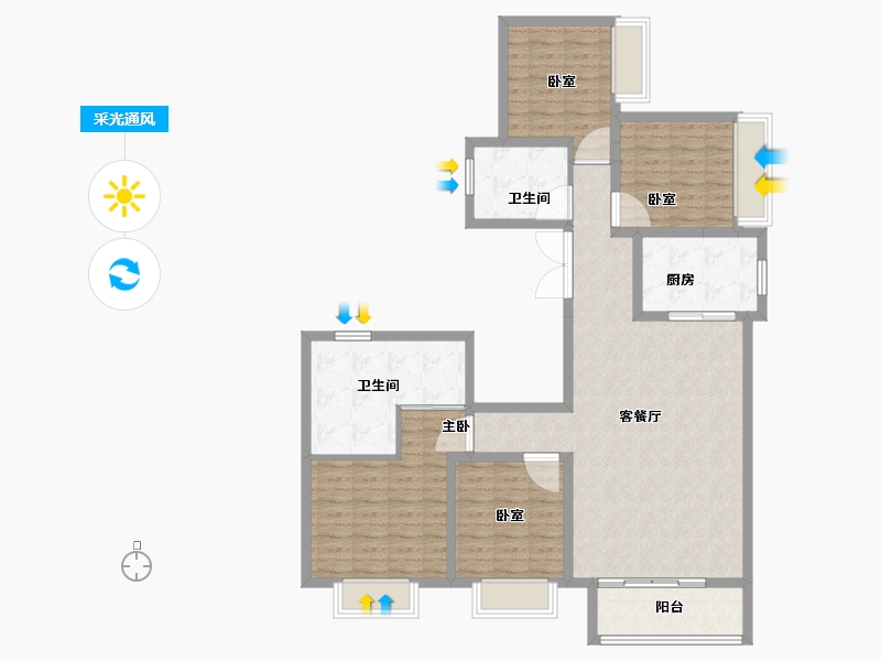 甘肃省-兰州市-兰州万达城-116.01-户型库-采光通风