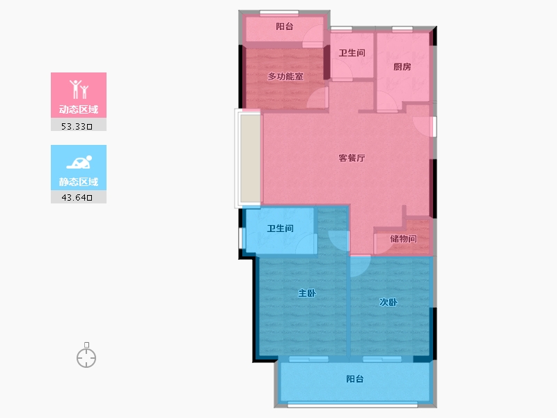 浙江省-温州市-德信东宸里-87.20-户型库-动静分区