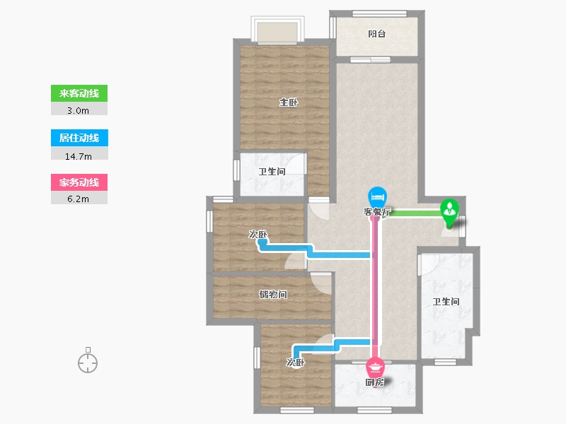 浙江省-宁波市-幸福家园-108.00-户型库-动静线