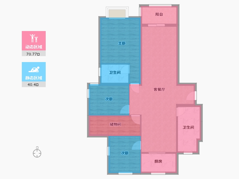 浙江省-宁波市-幸福家园-108.00-户型库-动静分区