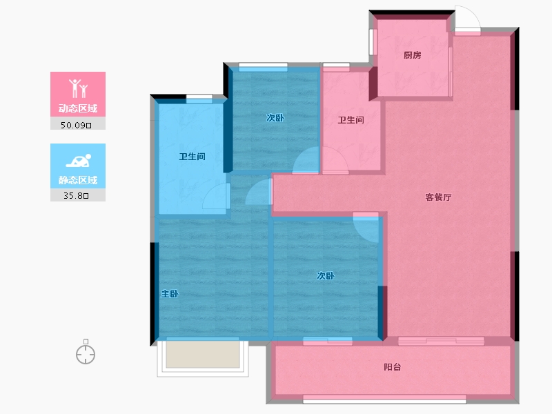 浙江省-温州市-九玥府-76.80-户型库-动静分区