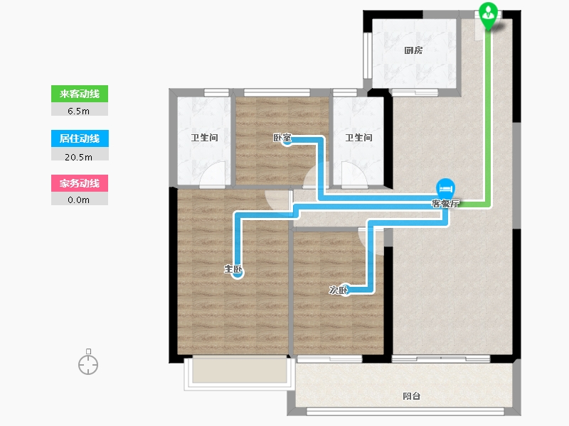 陕西省-西安市-碧桂园·锦里-94.67-户型库-动静线