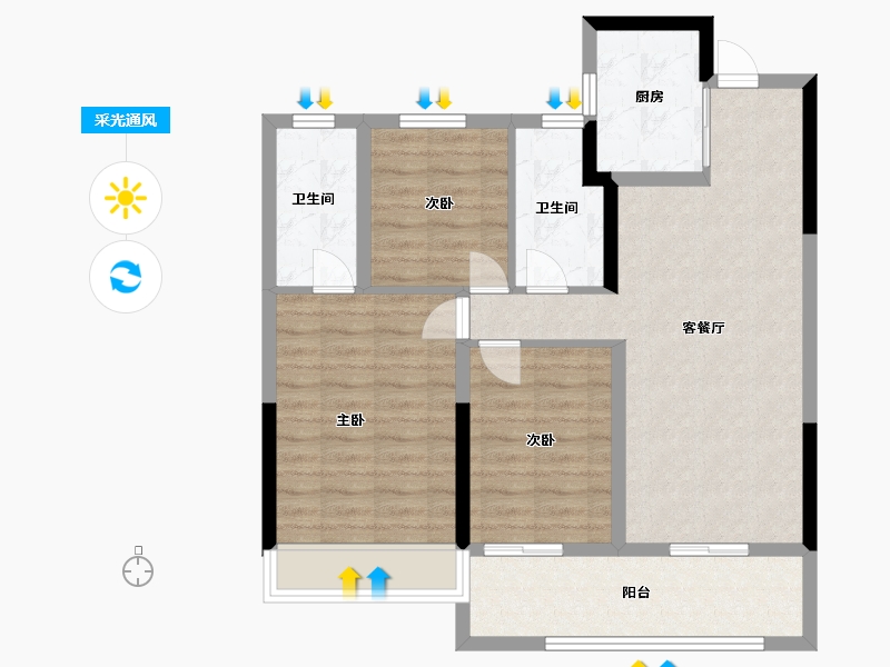 浙江省-温州市-温州未来之城-80.80-户型库-采光通风