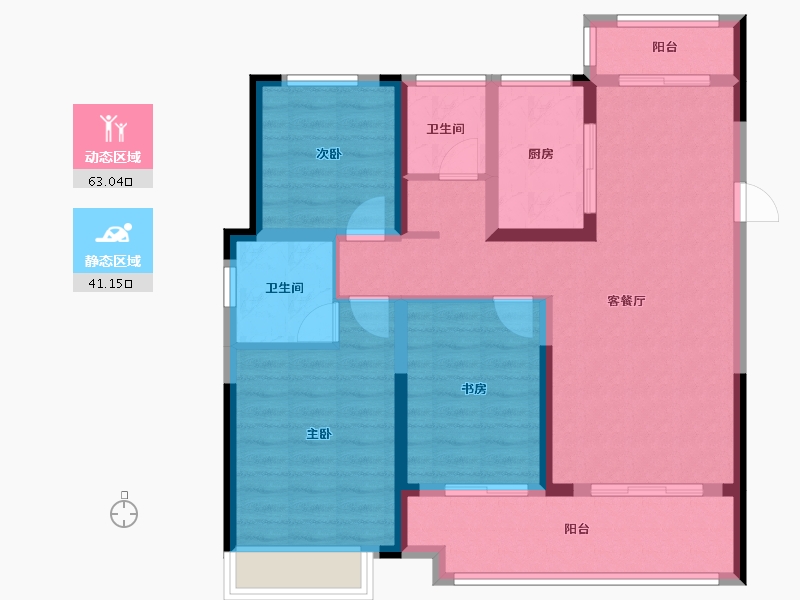 安徽省-滁州市-金城学府-88.00-户型库-动静分区