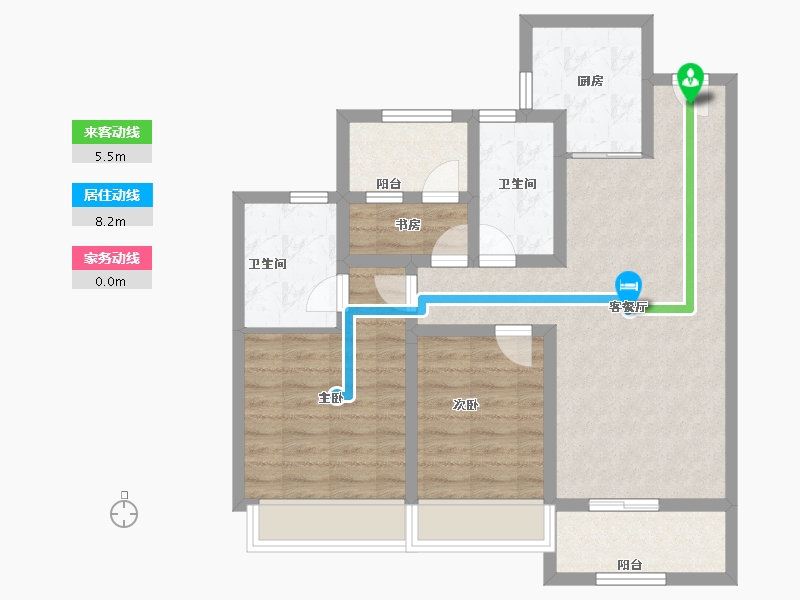 浙江省-温州市-红星温州天铂-78.40-户型库-动静线