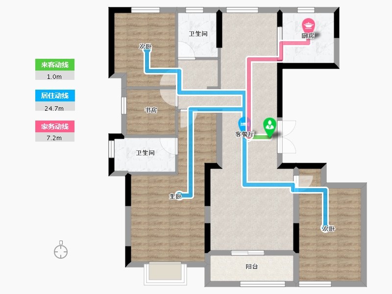 浙江省-温州市-多弗奥林匹克花园-103.99-户型库-动静线