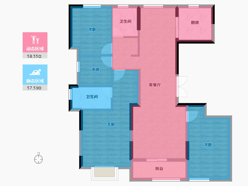 浙江省-温州市-多弗奥林匹克花园-103.99-户型库-动静分区