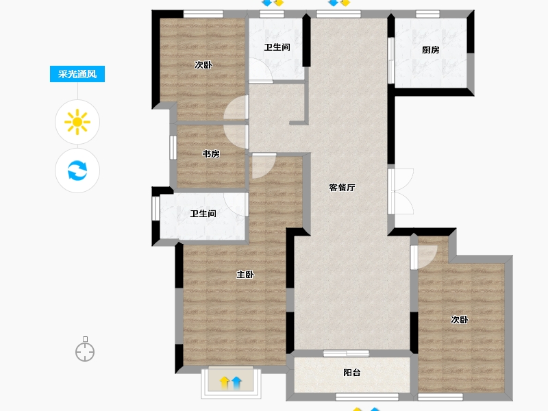 浙江省-温州市-多弗奥林匹克花园-103.99-户型库-采光通风