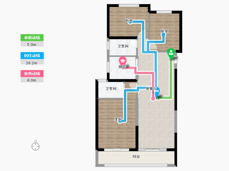 陕西省-西安市-碧桂园·锦里-103.03-户型库-动静线